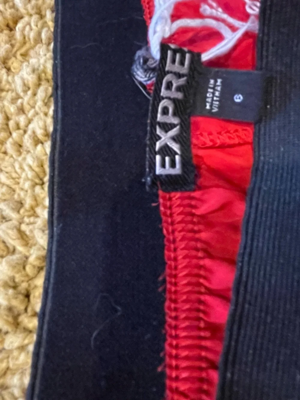 Express Red Athletic Shorts with Black Waistband size 6 woman’s